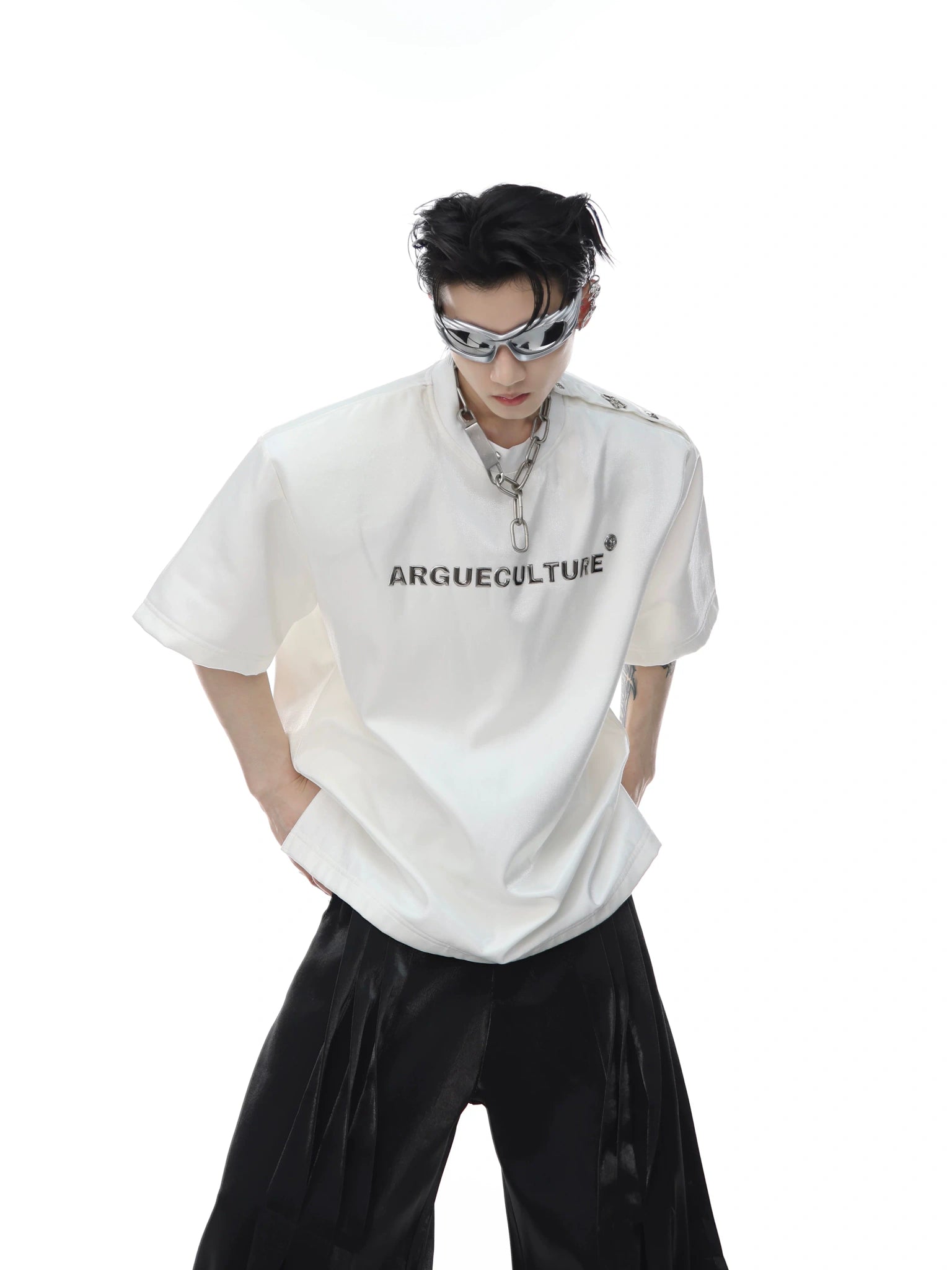 Relaxed Liquid-Finish Shoulder-Button T-Shirt - main image 4