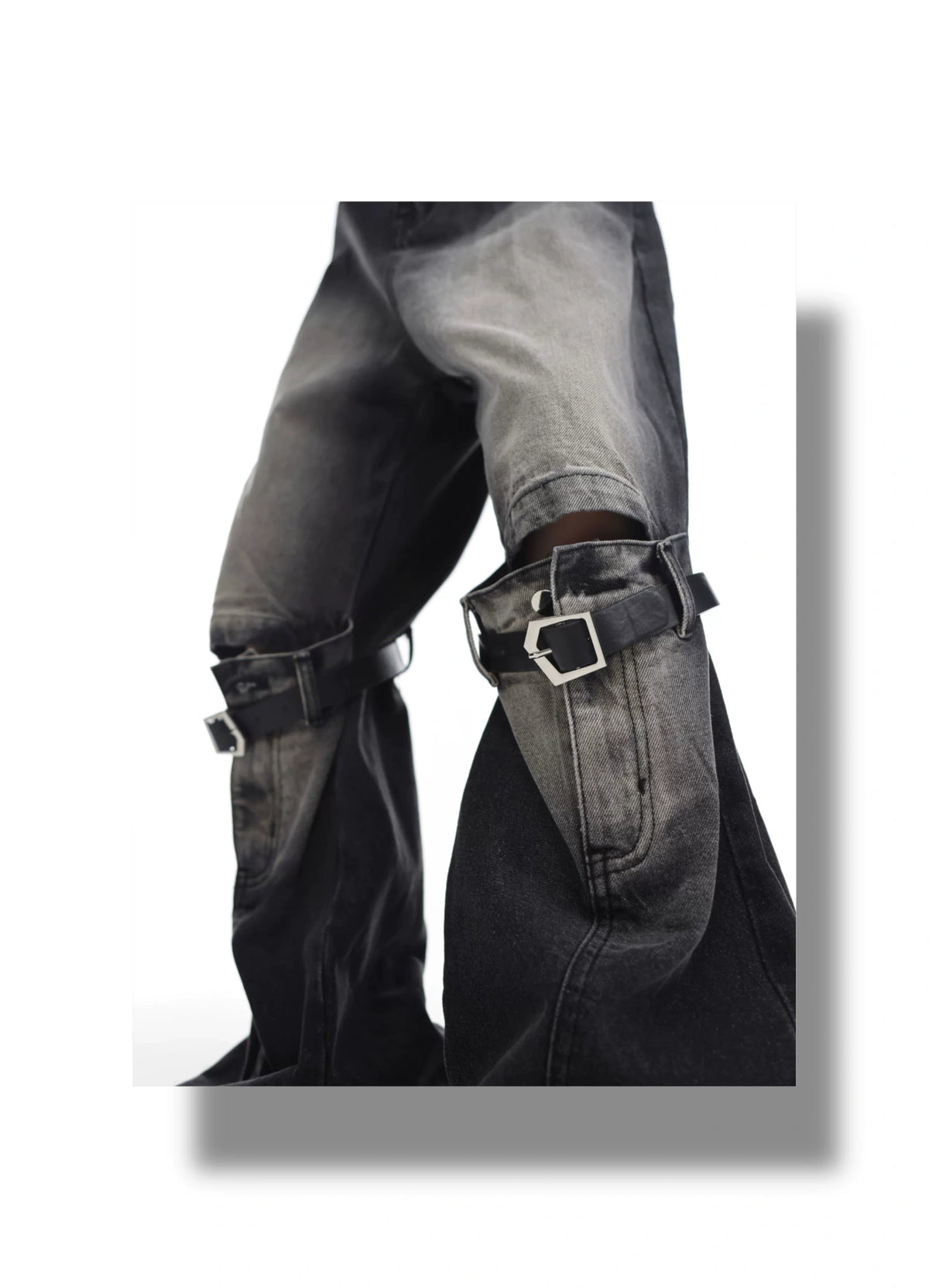 Washed Cutout Jeans | Relaxed High-Rise Streetwear - description image 6