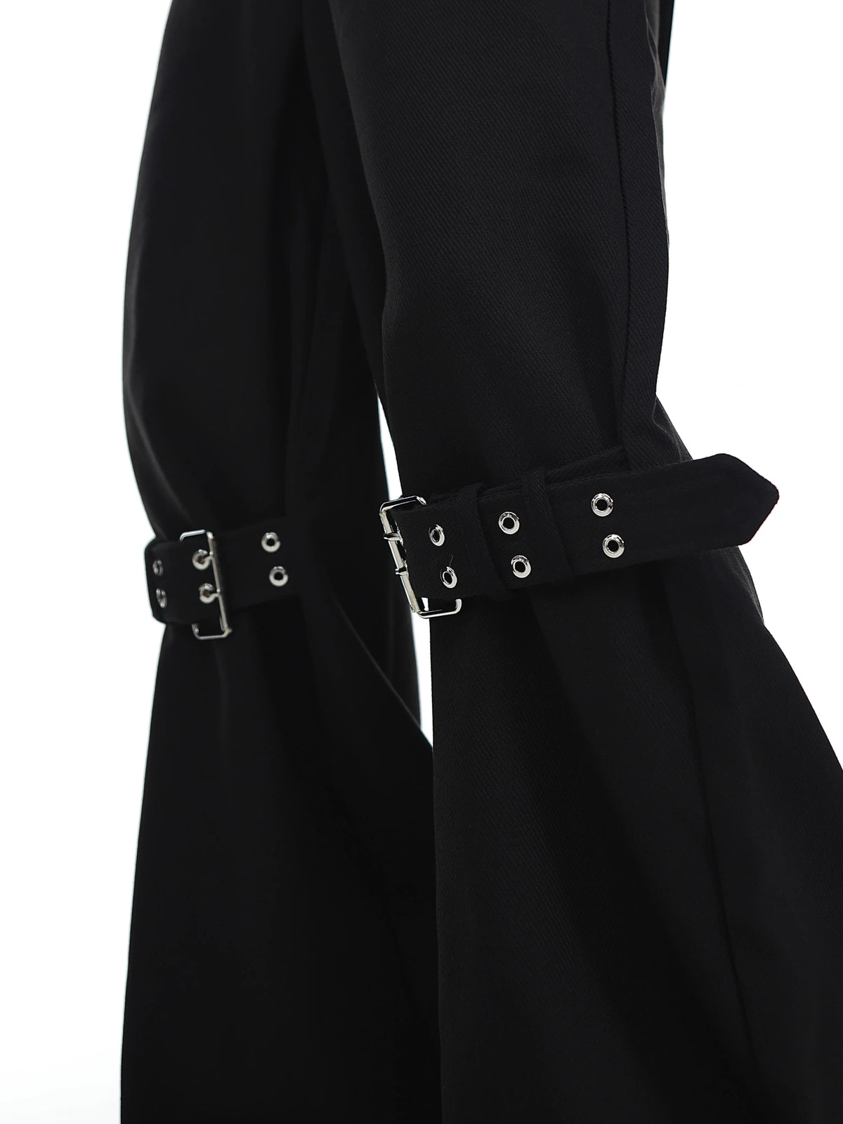 Black High-Rise Tie-Detail Slight-Flare Trousers - main image 2