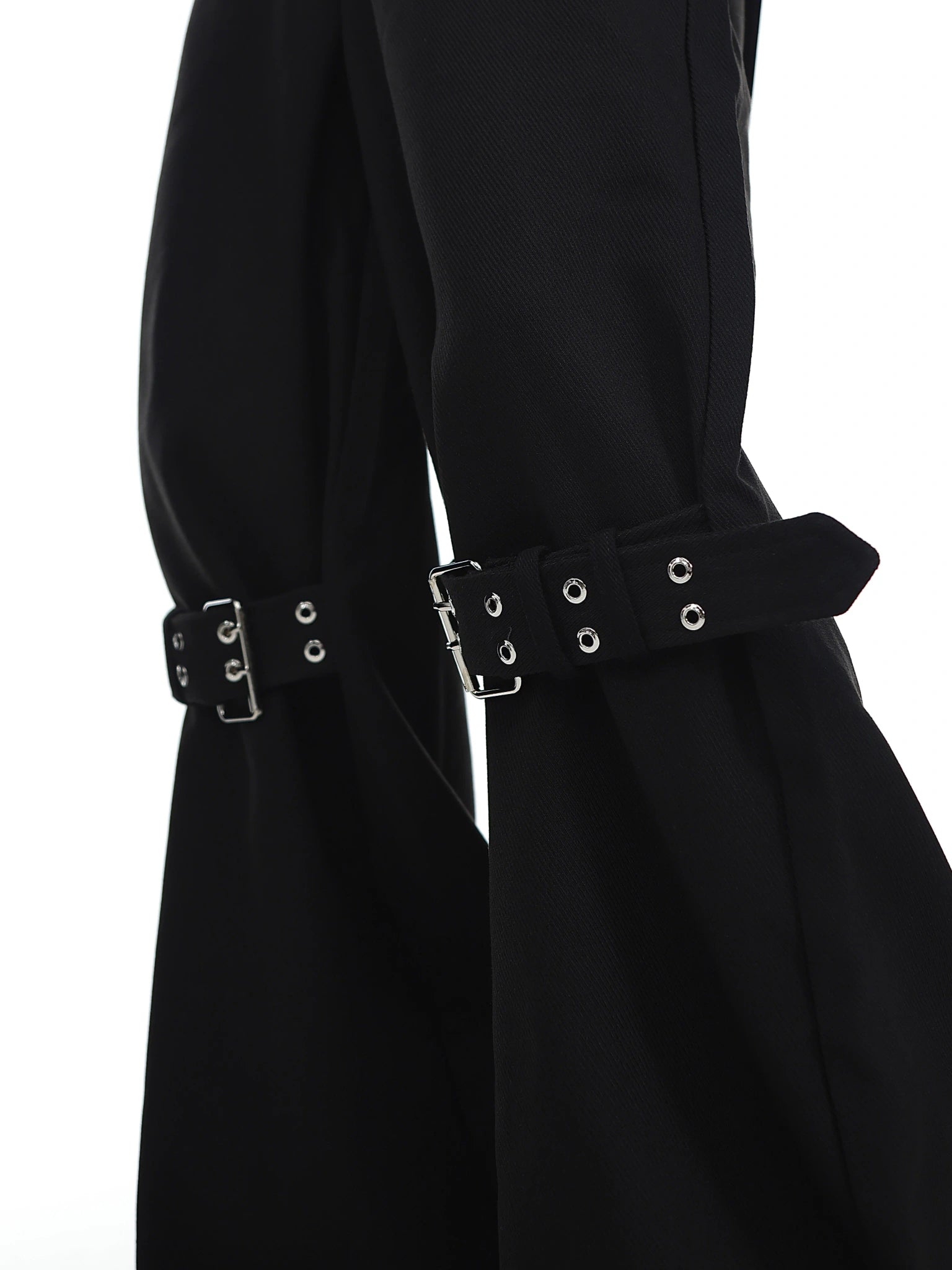 Black High-Rise Tie-Detail Slight-Flare Trousers - main image 2