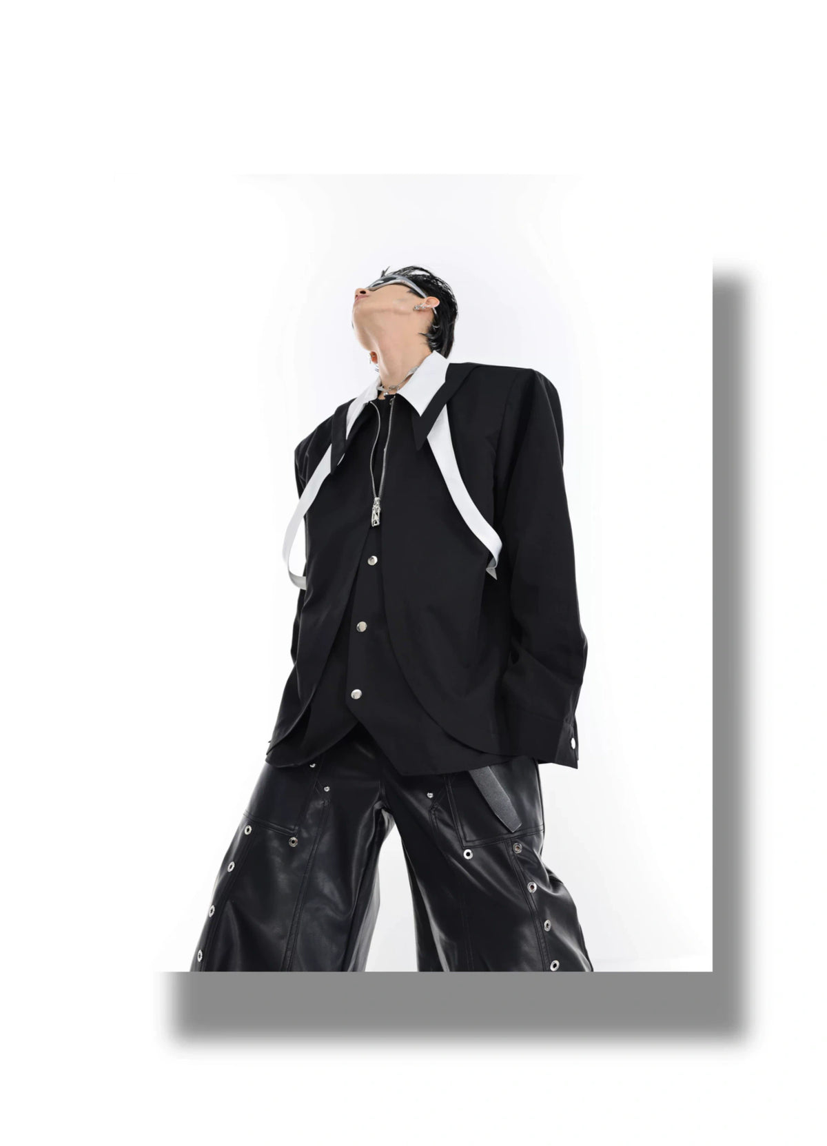 Unisex Contrast Panel Tie Shirt | Relaxed Cotton - description image 2