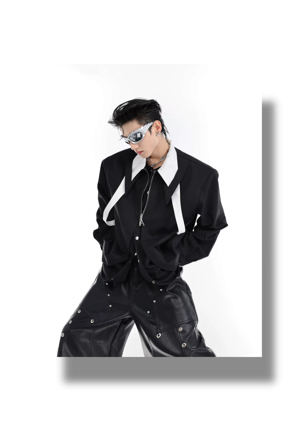 Unisex Contrast Panel Tie Shirt | Relaxed Cotton - description image 3