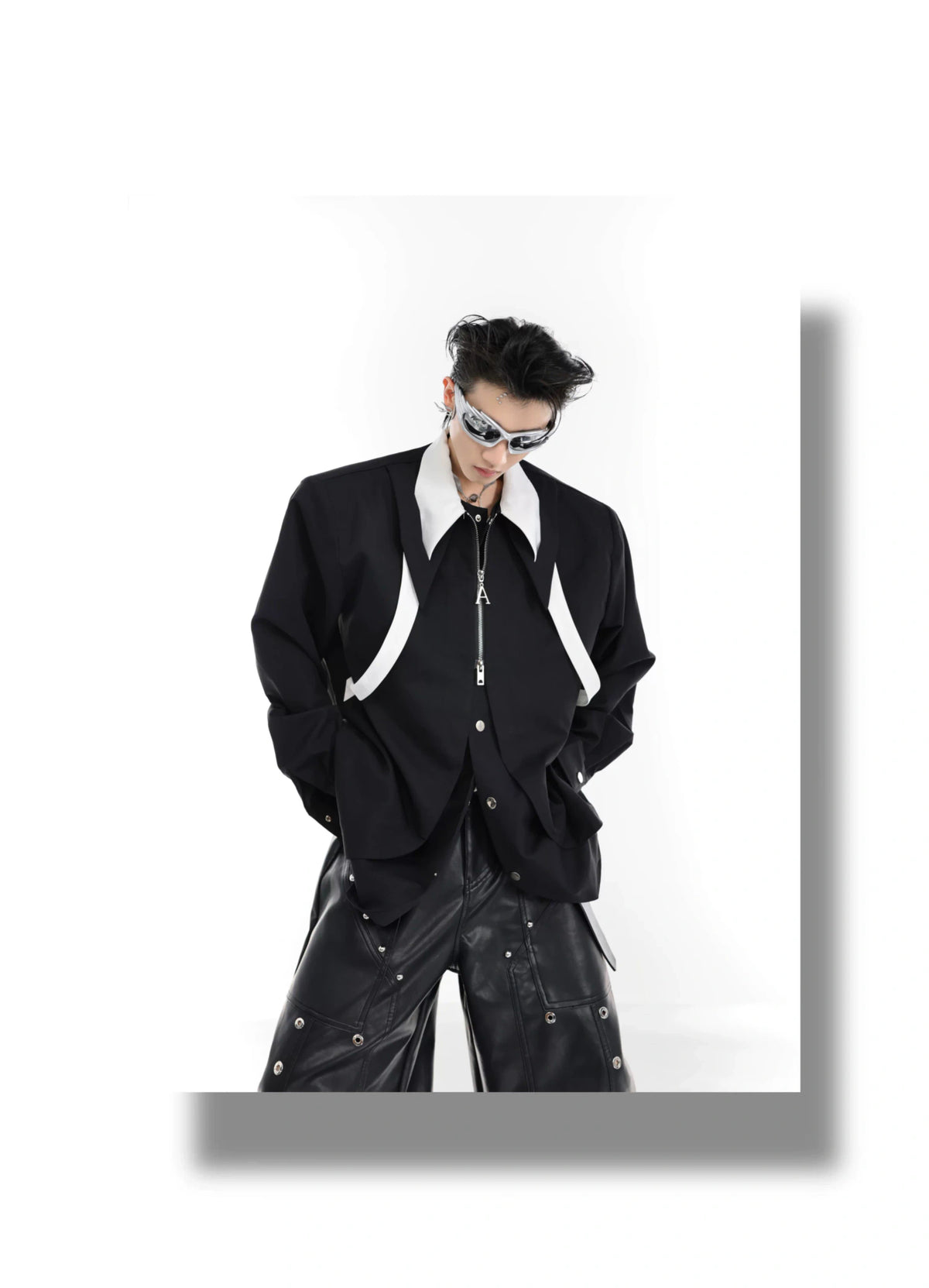 Unisex Contrast Panel Tie Shirt | Relaxed Cotton - description image 4