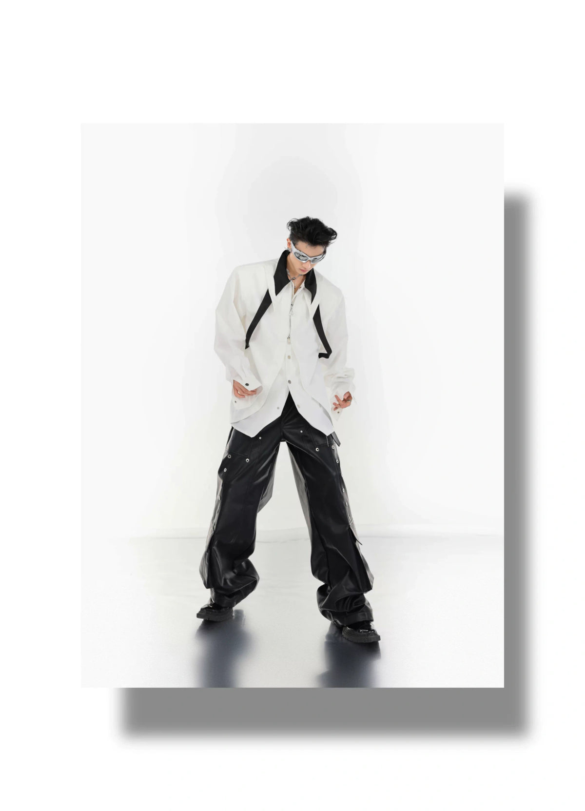 Unisex Contrast Panel Tie Shirt | Relaxed Cotton - description image 5
