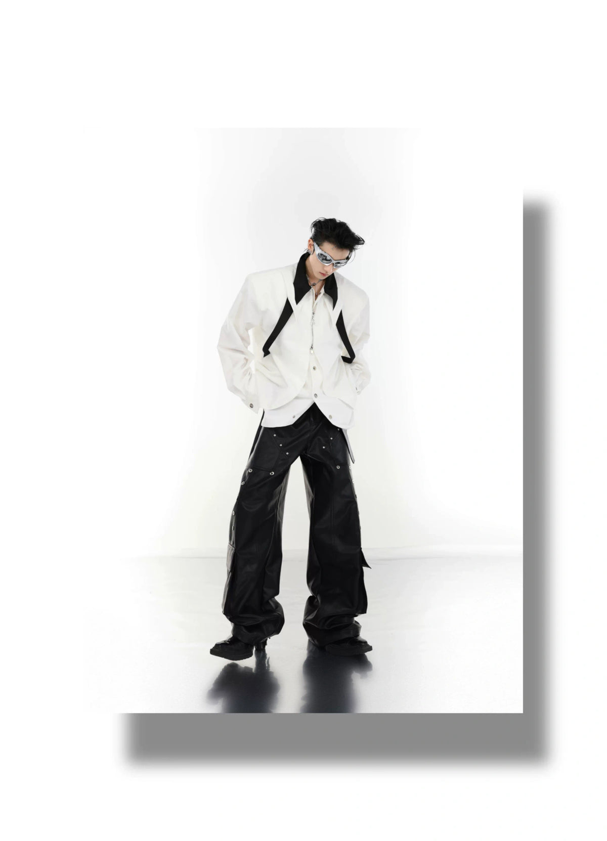 Unisex Contrast Panel Tie Shirt | Relaxed Cotton - description image 6