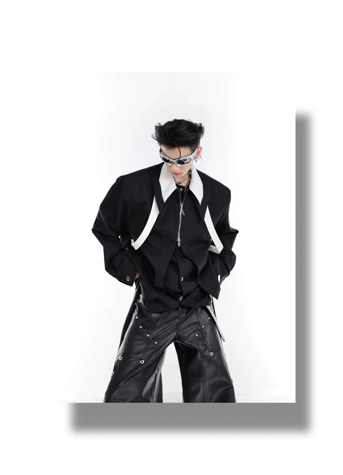 Unisex Contrast Panel Tie Shirt | Relaxed Cotton - description image 9