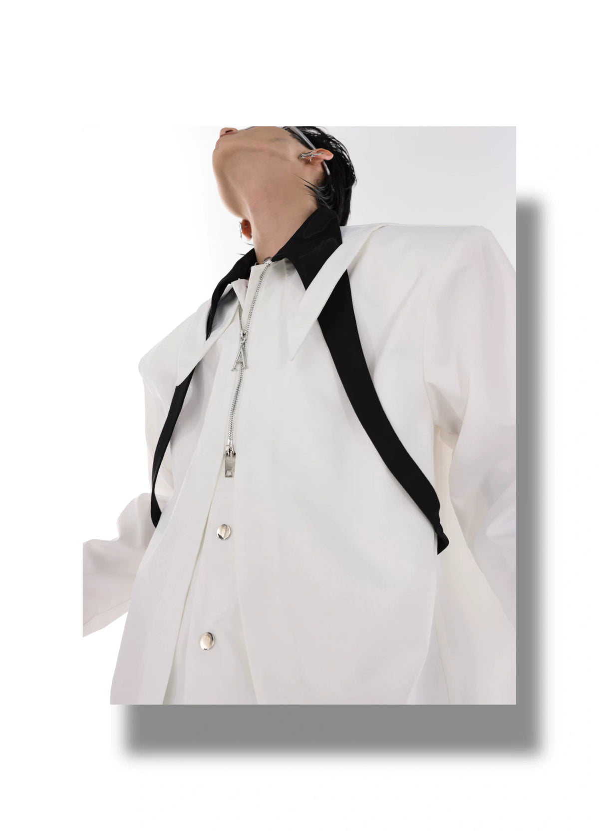 Unisex Contrast Panel Tie Shirt | Relaxed Cotton - description image 10