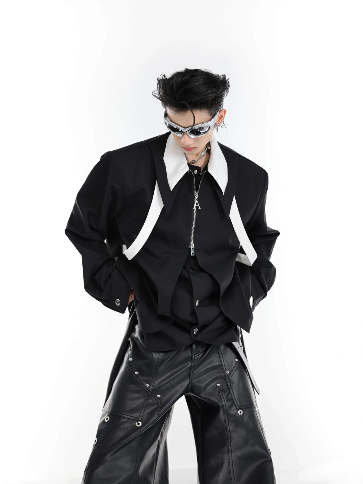 Unisex Contrast Panel Tie Shirt | Relaxed Cotton - description image 13
