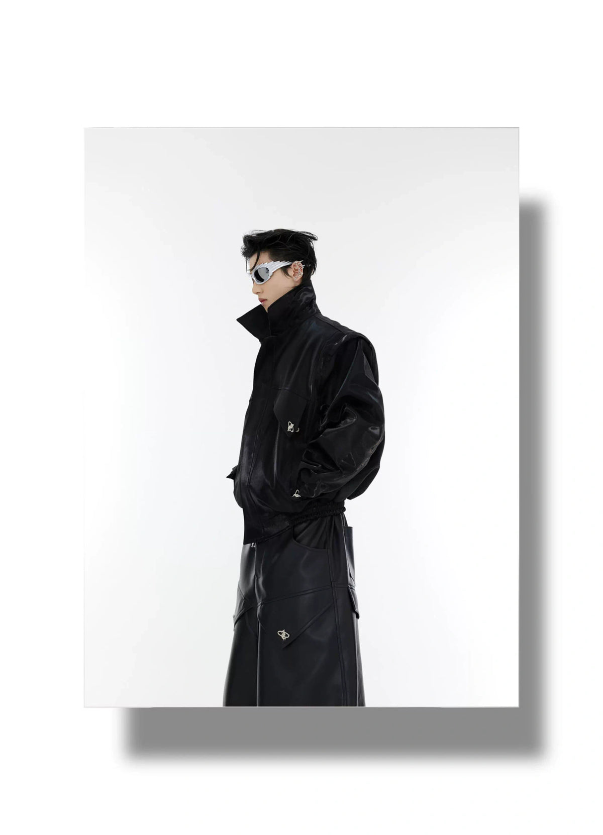 Asymmetrical Short Jacket with Metal Detail | Streetwear - description image 2
