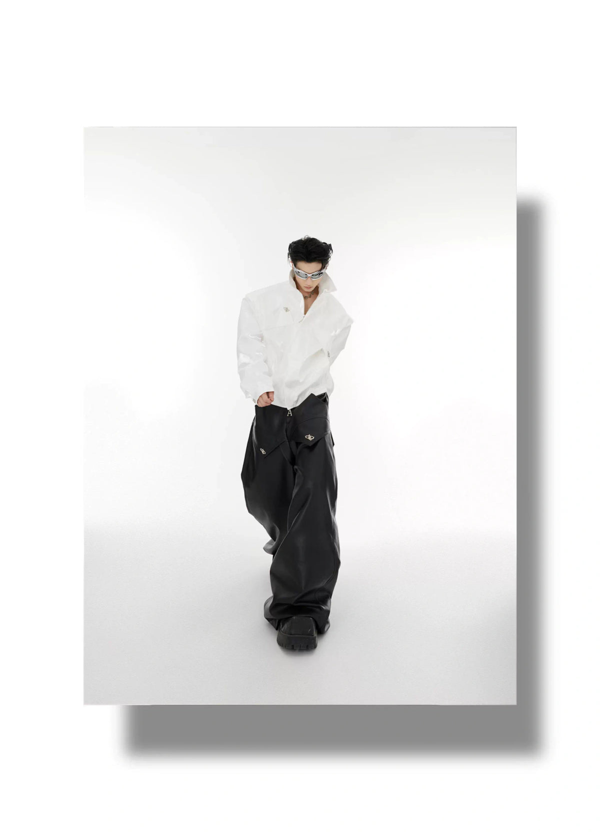 Asymmetrical Short Jacket with Metal Detail | Streetwear - description image 13