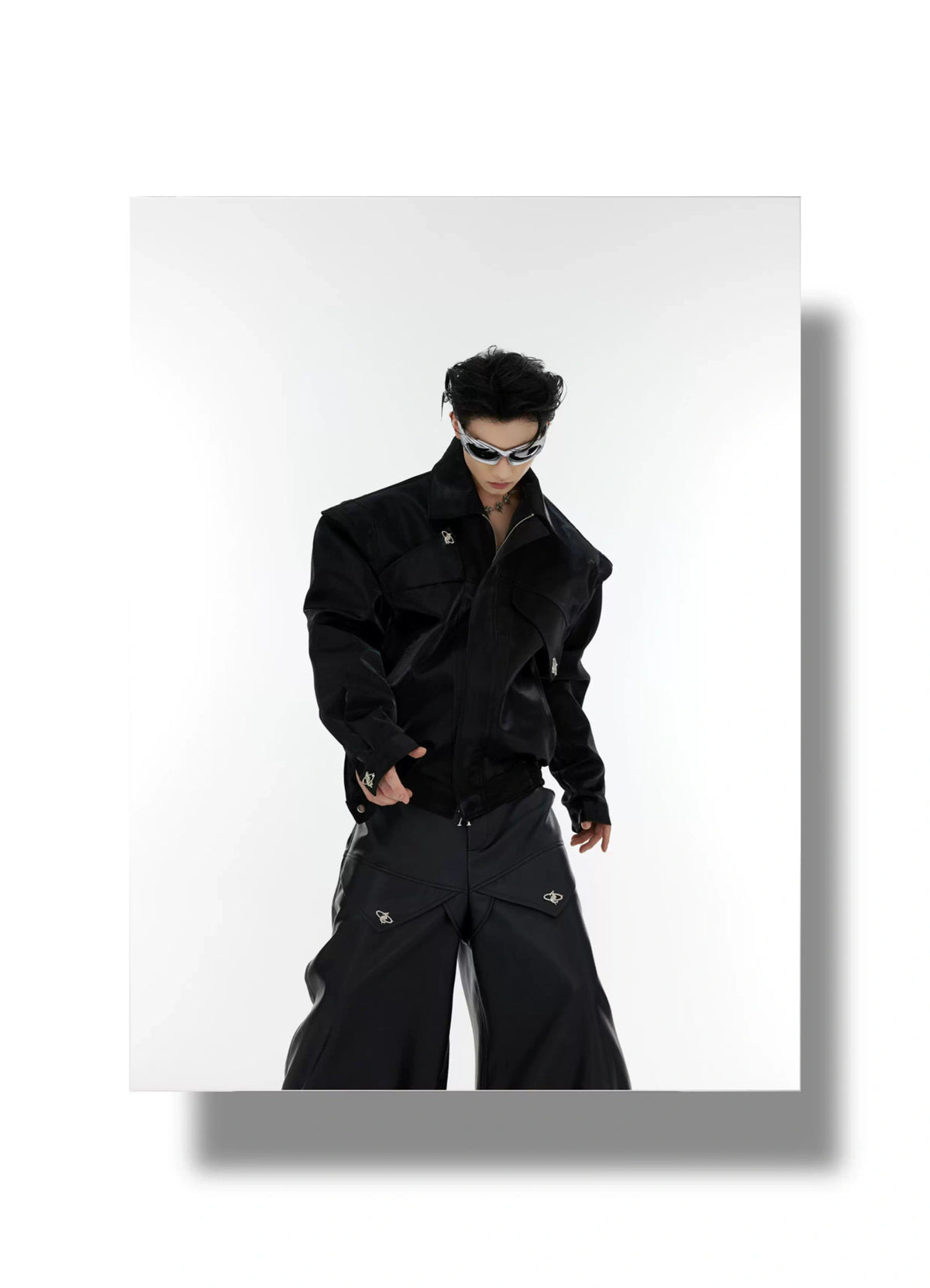 Asymmetrical Short Jacket with Metal Detail | Streetwear - description image 18