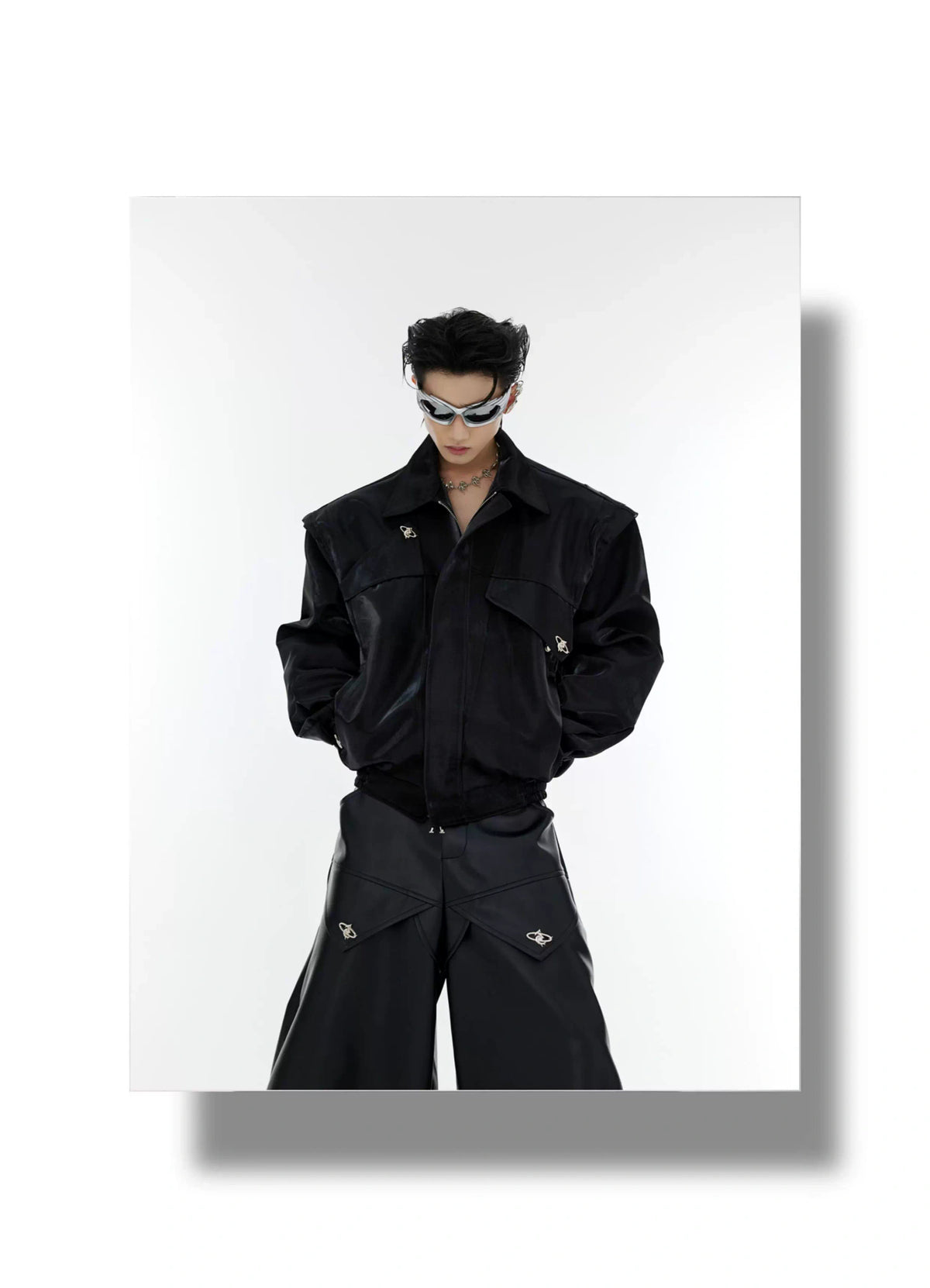 Asymmetrical Short Jacket with Metal Detail | Streetwear - description image 19