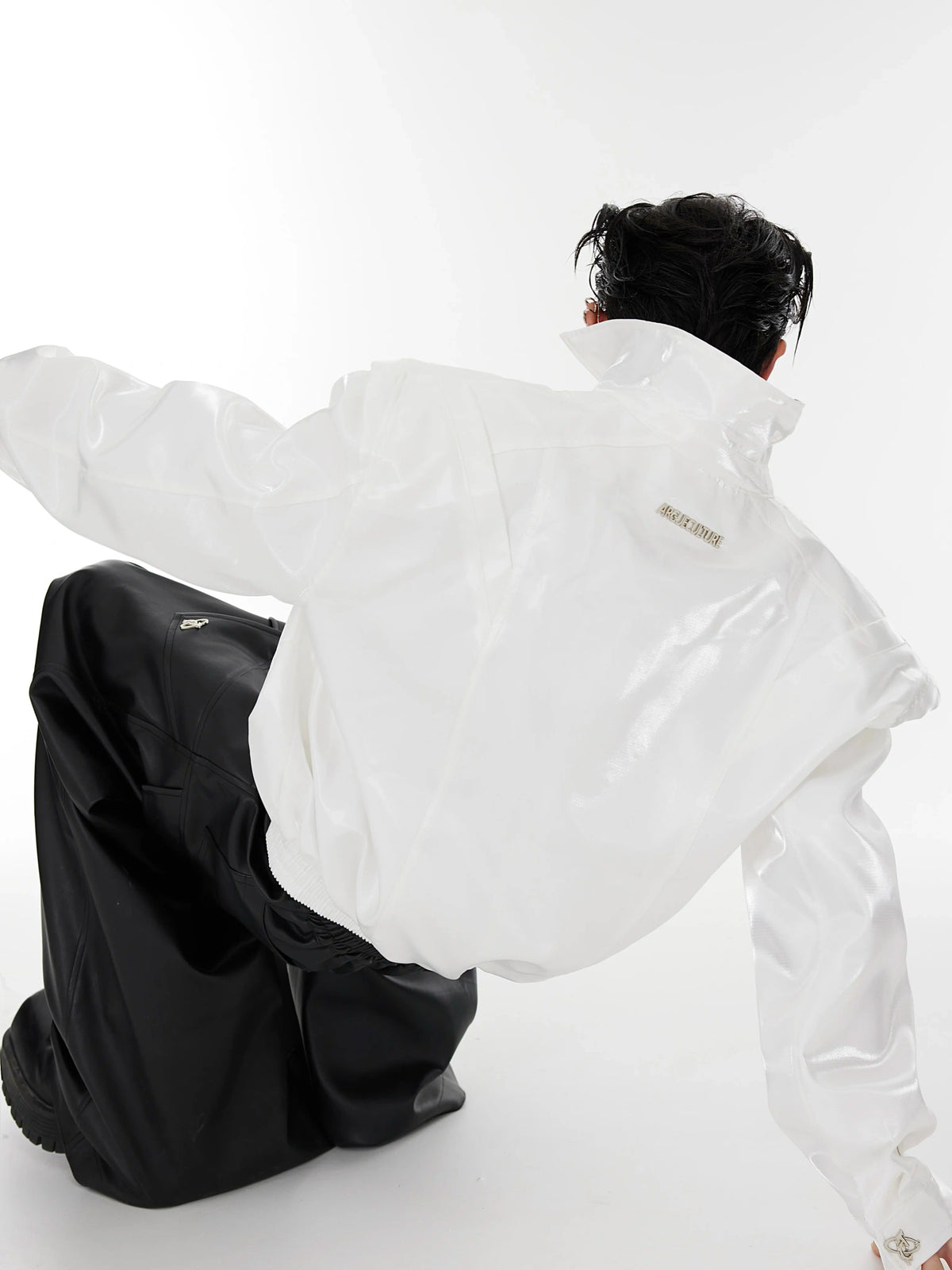 Asymmetrical Short Jacket with Metal Detail | Streetwear - main image 3