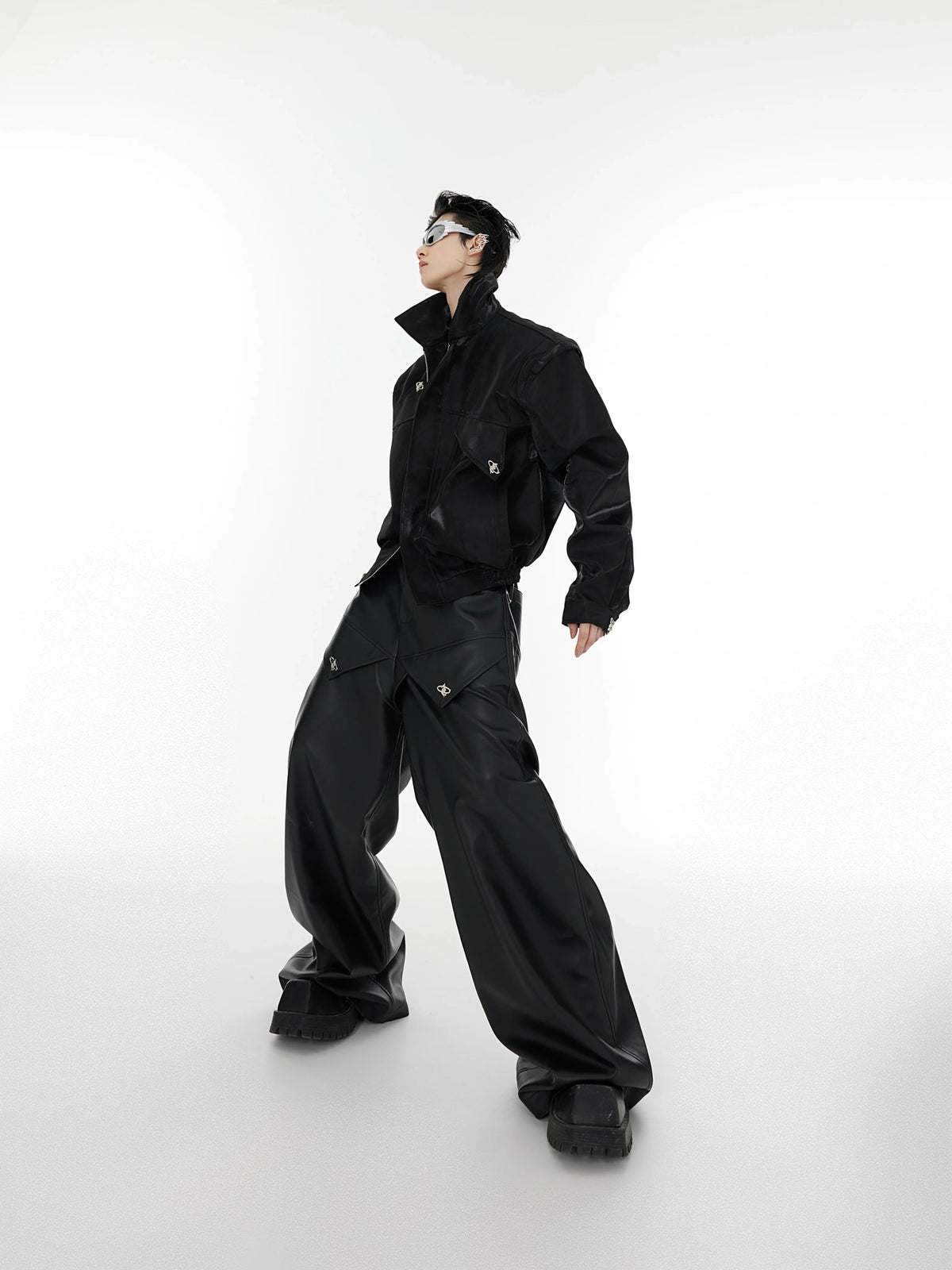 Asymmetrical Short Jacket with Metal Detail | Streetwear - main image 4