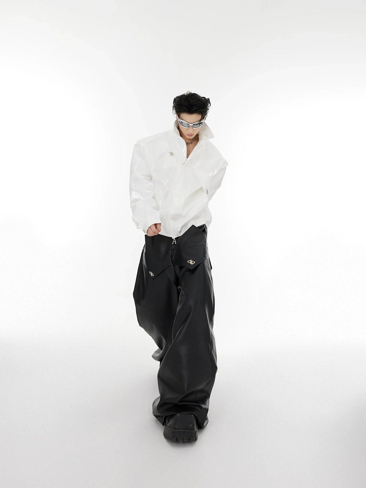 Asymmetrical Short Jacket with Metal Detail | Streetwear - main image 5