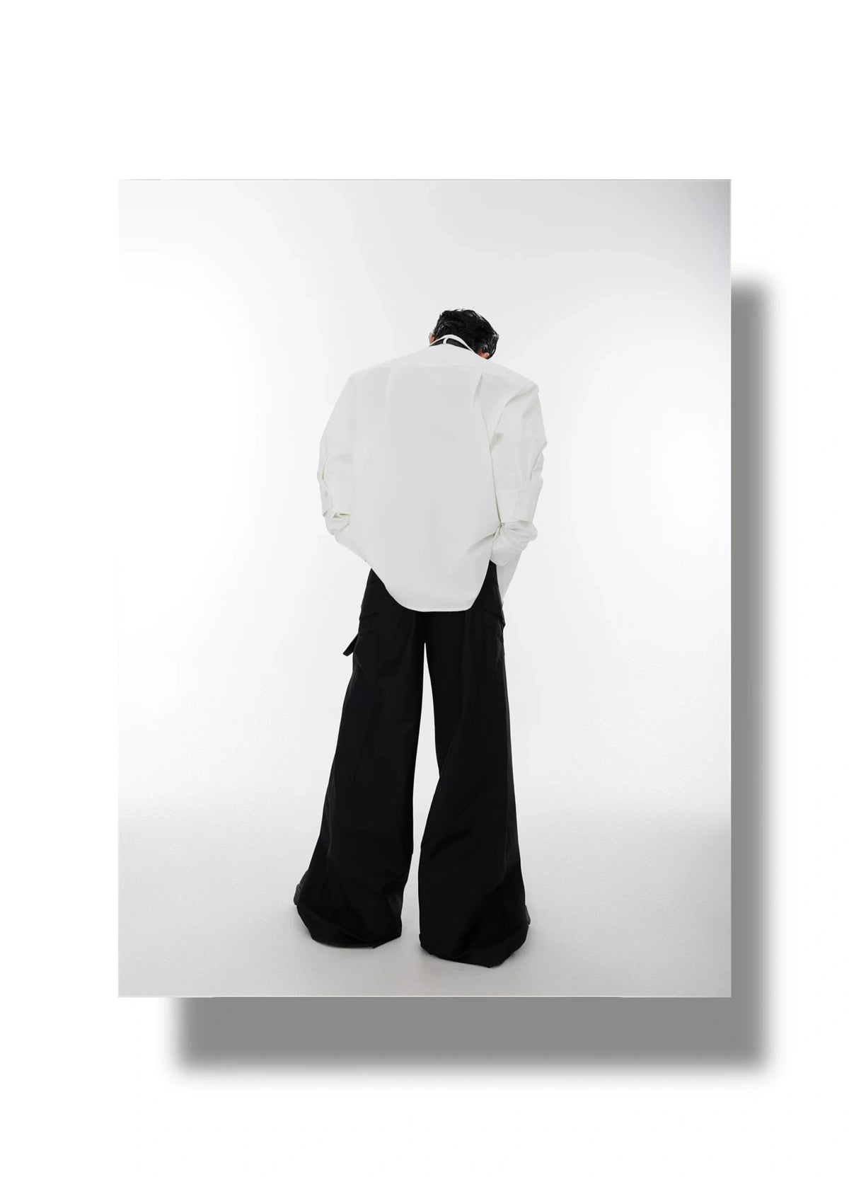 Relaxed Double-Cuff Shirt with Detachable Satin Tie - description image 8