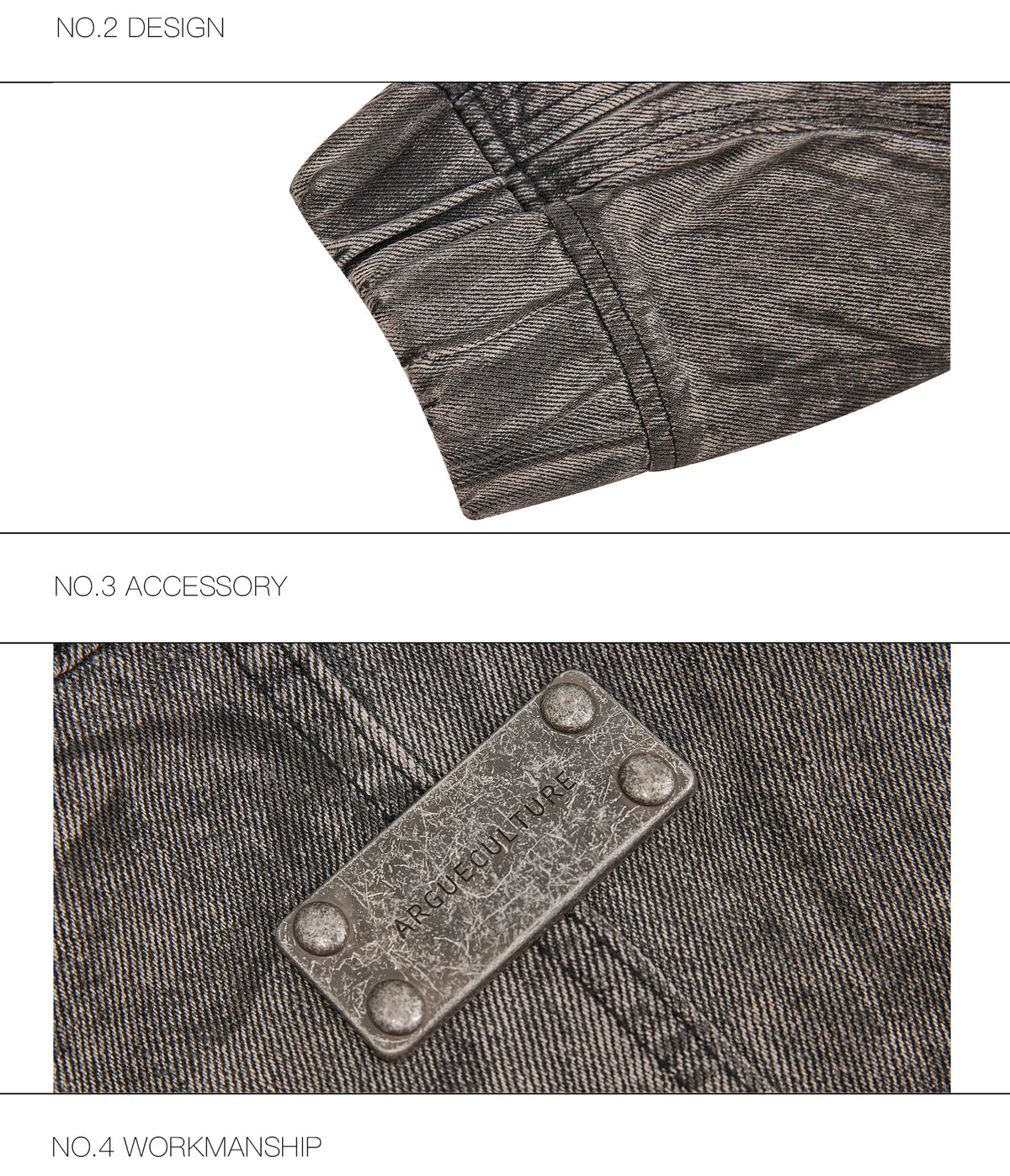 Distressed Gray Denim Utility Jacket and Pants Set - description image 21