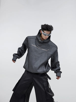 Loose Cotton Hooded Sweatshirt with Dimensional Print - main image 3