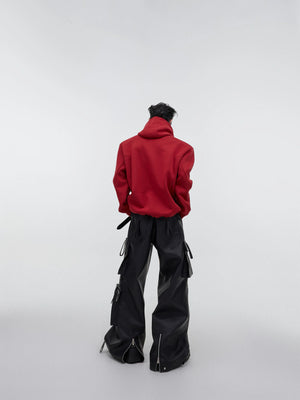 Loose Cotton Hooded Sweatshirt with Dimensional Print - main image 4
