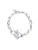 Silver Metal Lock-Buckle Pendant Necklace | Unisex - Silver