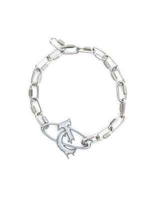 Silver Metal Lock-Buckle Pendant Necklace | Unisex - Silver