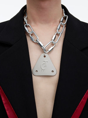 Metal Triangle Pendant Necklace | Avant-Garde Streetwear - main image 3