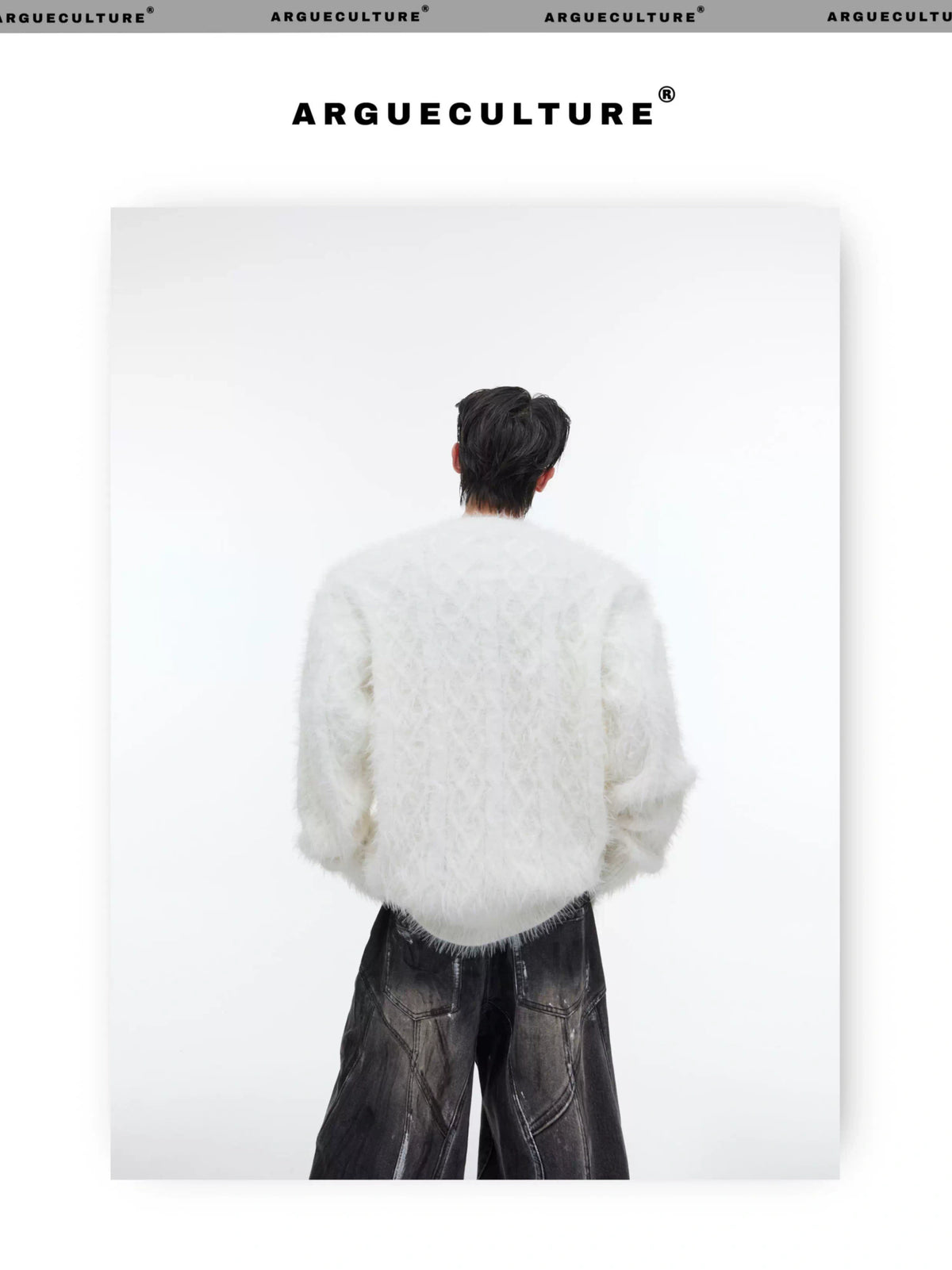 Relaxed Metal-Button Crewneck Knit Sweater - description image 2