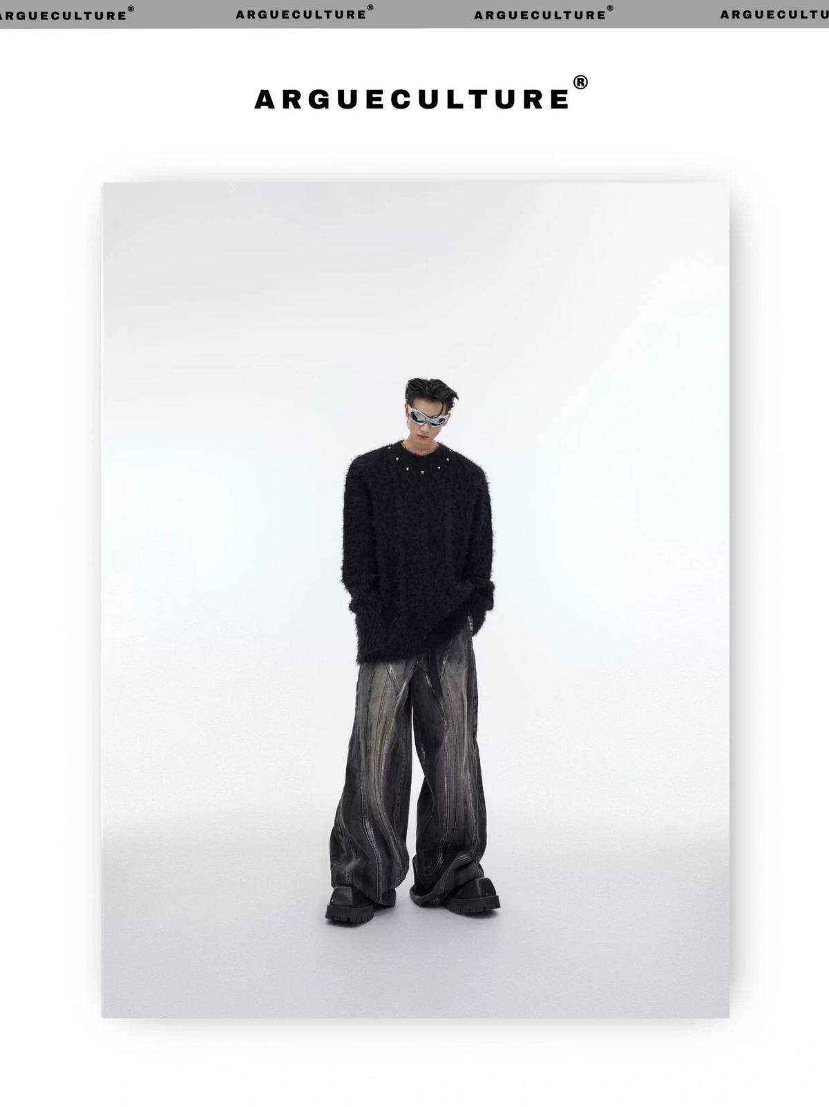 Relaxed Metal-Button Crewneck Knit Sweater - description image 13