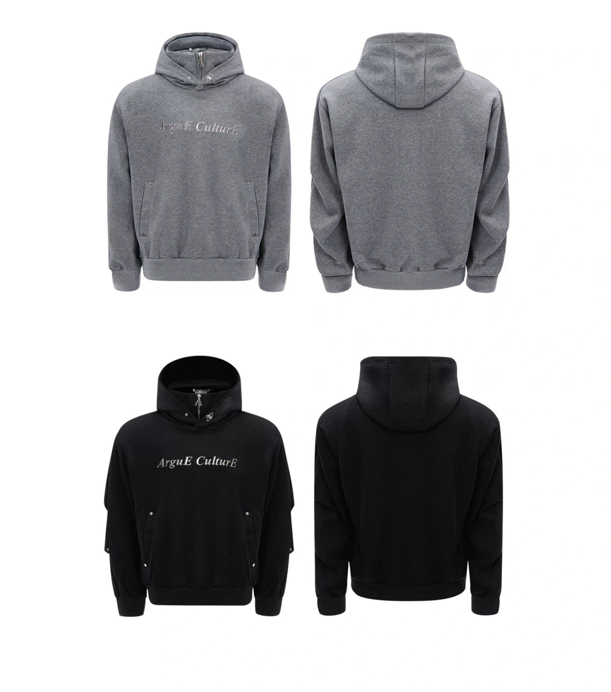Deconstructed High-Neck Sequin Hoodie | Relaxed Fit - description image 24