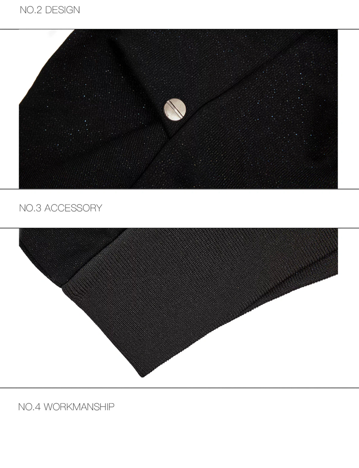 Deconstructed High-Neck Sequin Hoodie | Relaxed Fit - description image 26