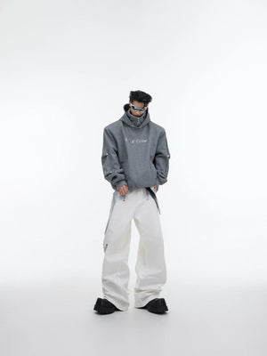 Deconstructed High-Neck Sequin Hoodie | Relaxed Fit - main image 5