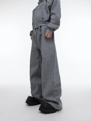 Shimmer Zip Hoodie & Pants Set | Avant-Garde Streetwear - Shimmer Gray Pants
