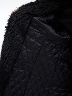 Oversized Faux Mink Fur Long Coat With Raglan Sleeves - main image 5
