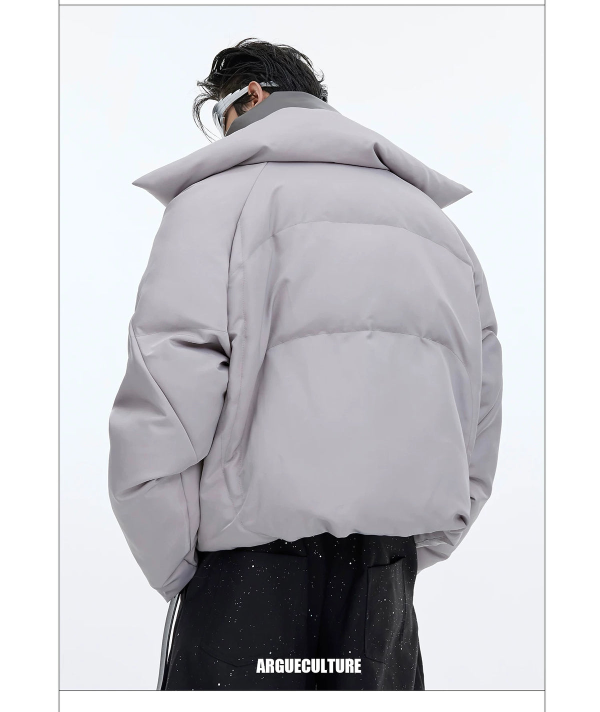 Liquid Sheen Layered Padded Jacket | Relaxed Fit - description image 5