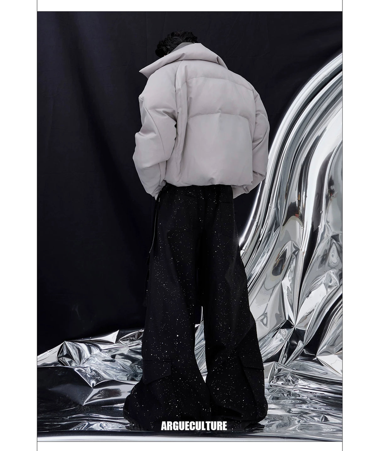 Liquid Sheen Layered Padded Jacket | Relaxed Fit - description image 6
