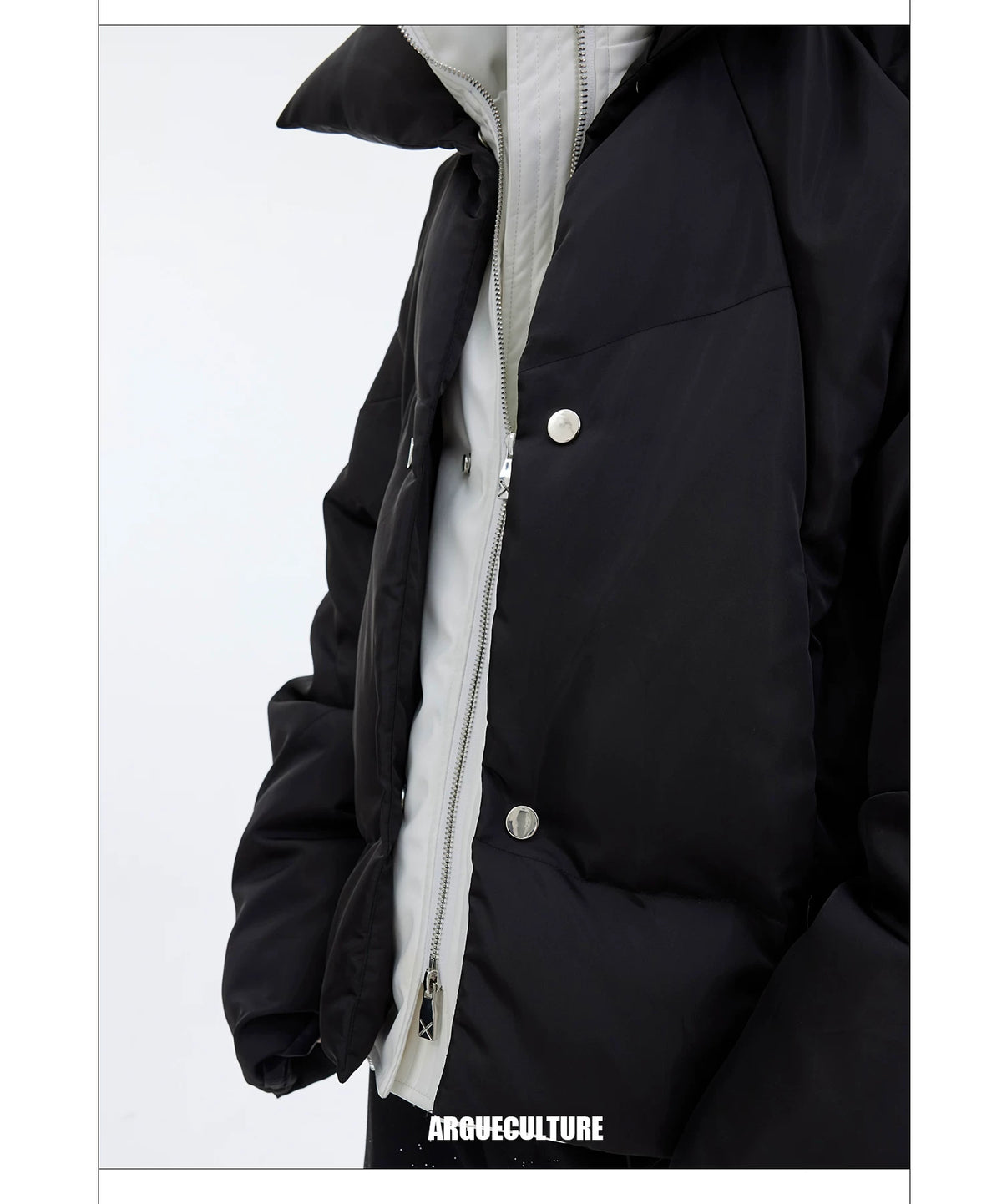 Liquid Sheen Layered Padded Jacket | Relaxed Fit - description image 18