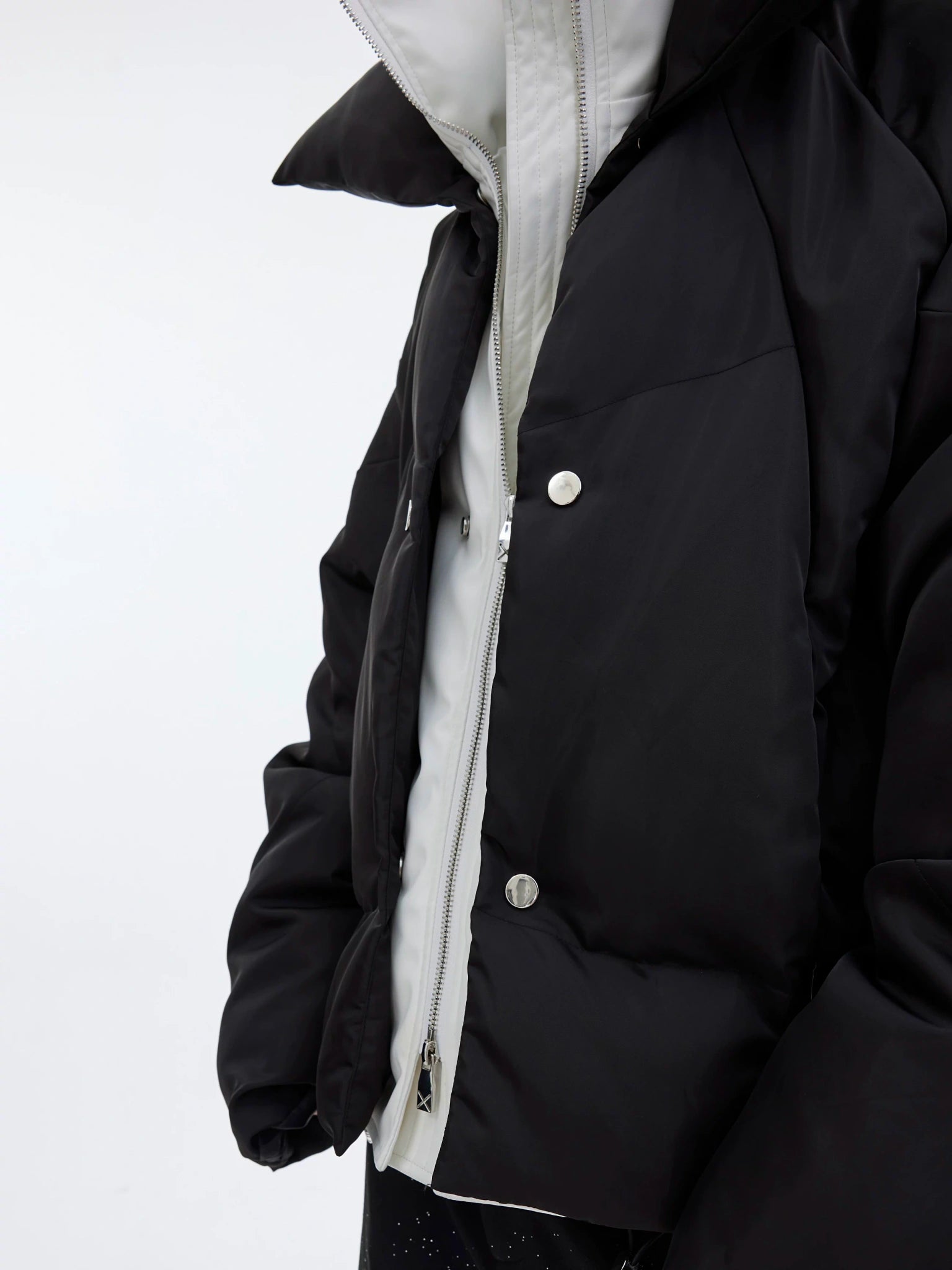 Liquid Sheen Layered Padded Jacket | Relaxed Fit - main image 2