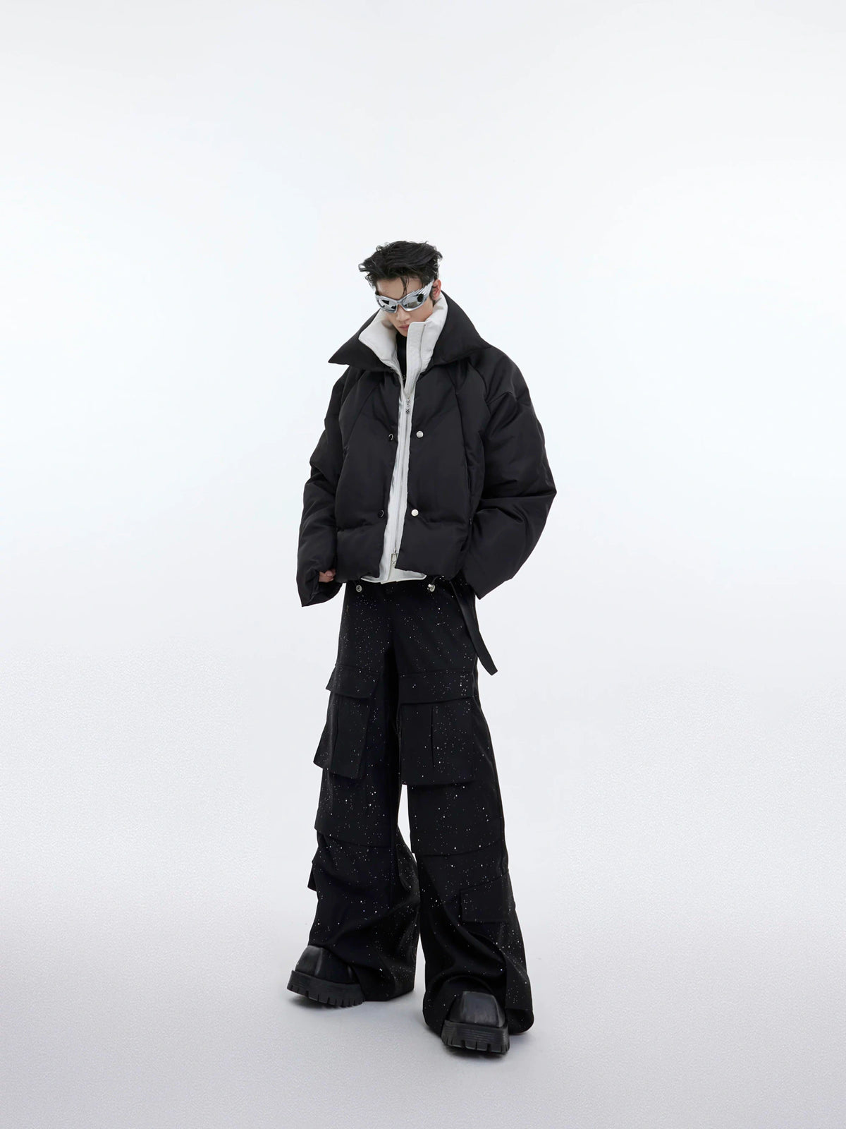Liquid Sheen Layered Padded Jacket | Relaxed Fit - main image 5