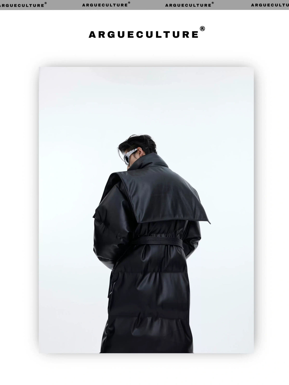 Deconstructed Long Hooded PU Padded Winter Coat - description image 16