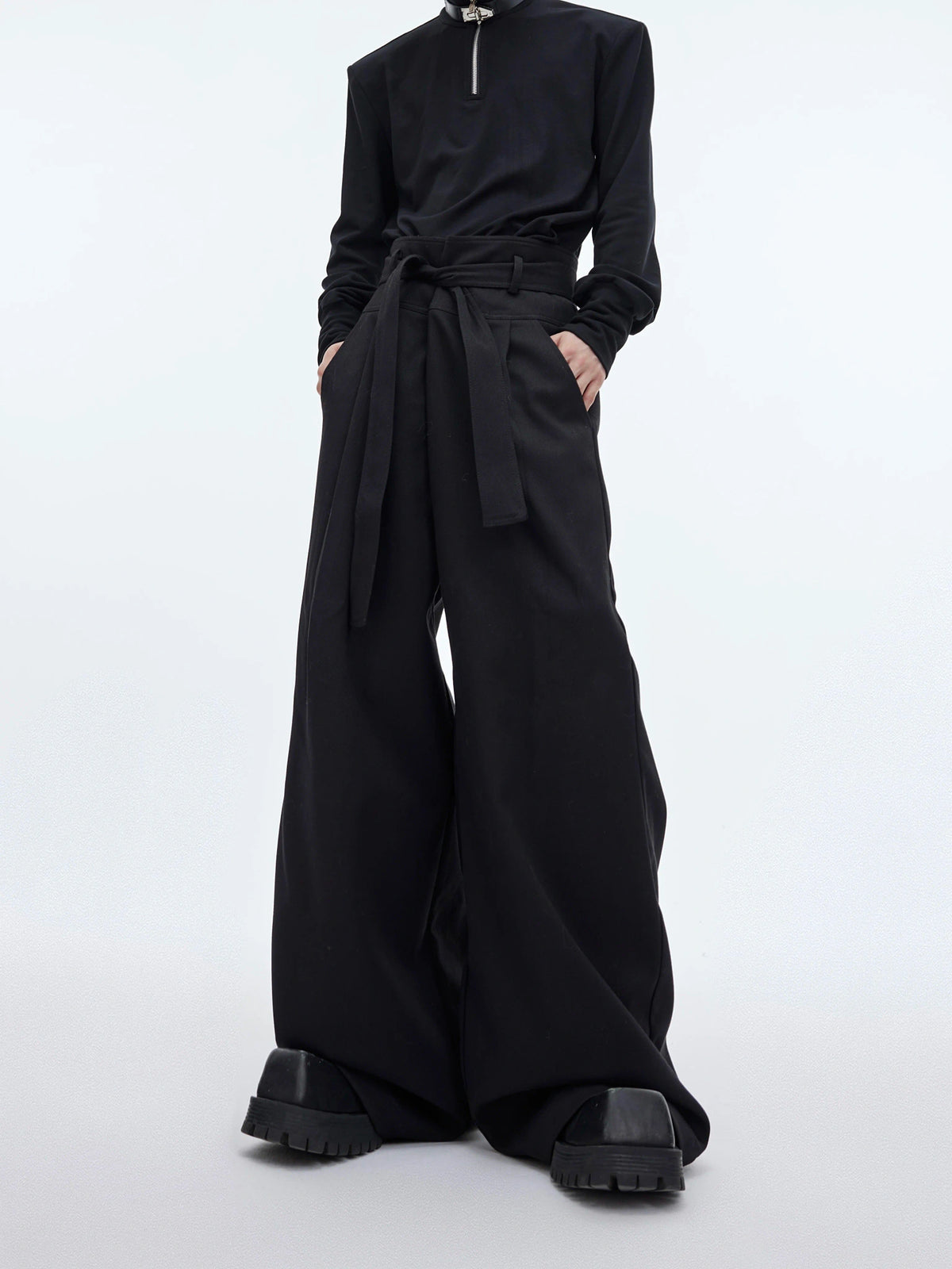 High-Waist Relaxed Utility Trousers | Unisex Streetwear - main image 1