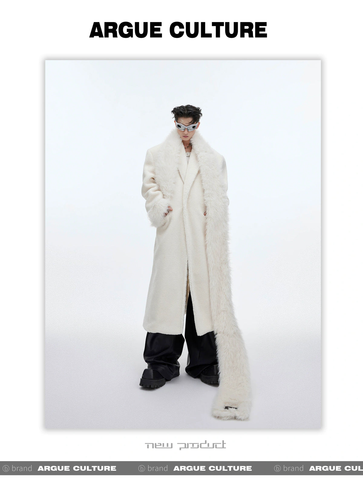 Patchwork Cocoon Overcoat | Longline Cotton-Wool Coat - description image 3