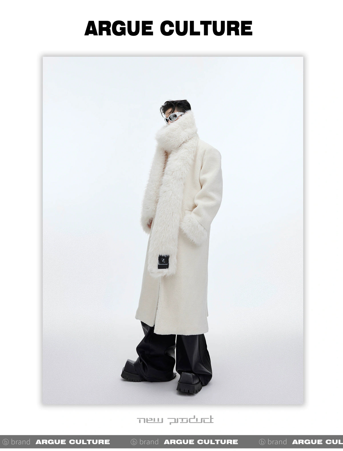 Patchwork Cocoon Overcoat | Longline Cotton-Wool Coat - description image 4