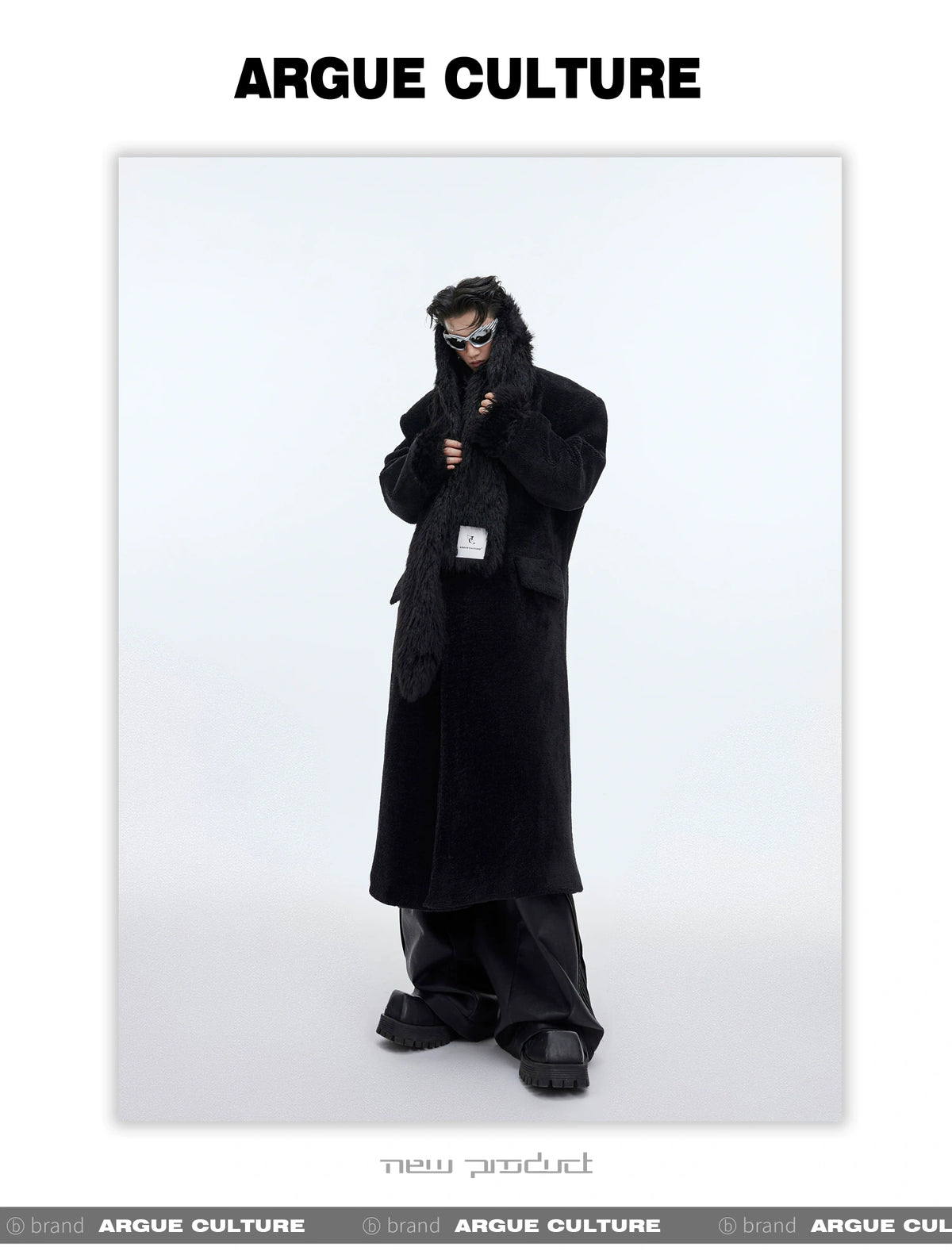 Patchwork Cocoon Overcoat | Longline Cotton-Wool Coat - description image 8