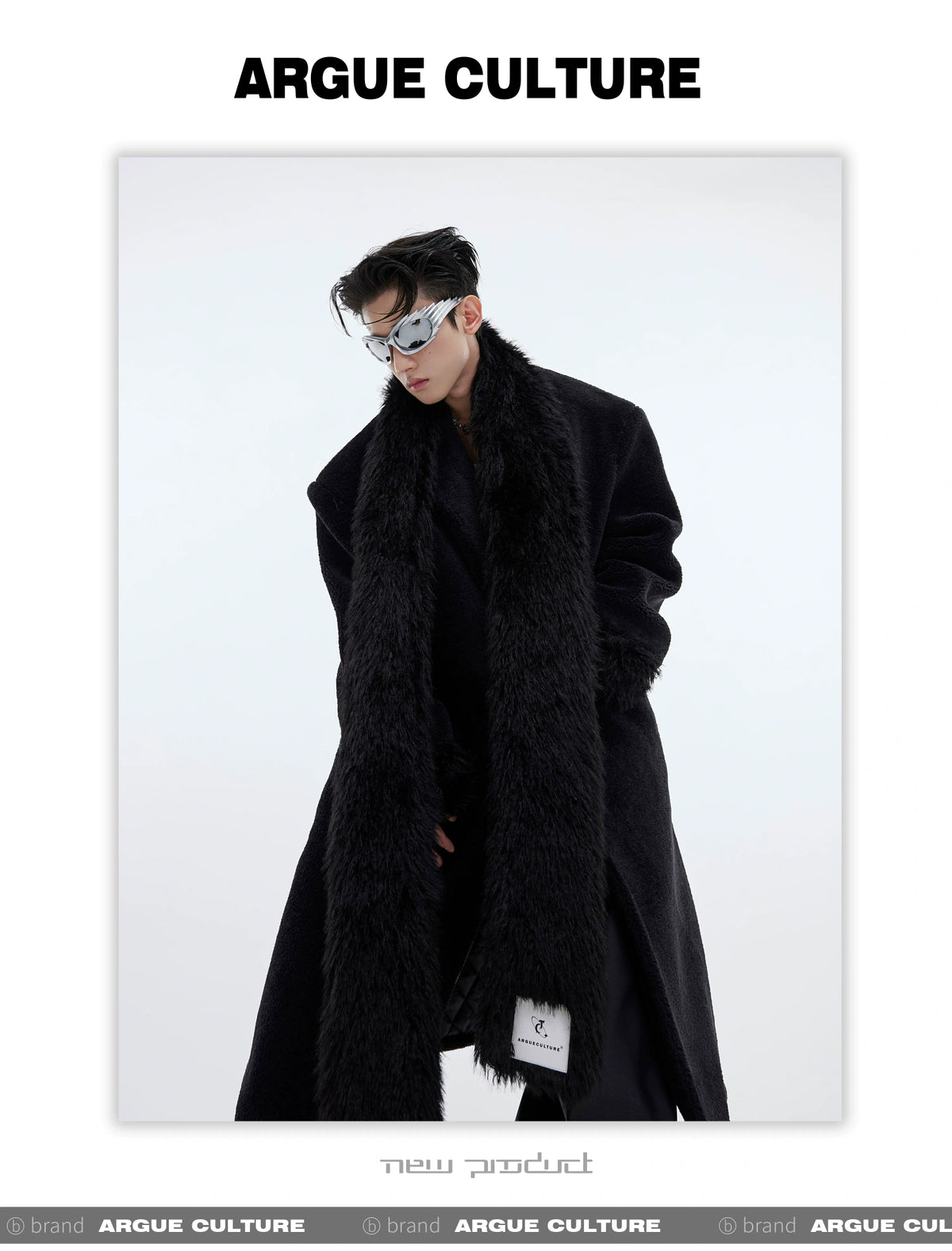 Patchwork Cocoon Overcoat | Longline Cotton-Wool Coat - description image 10