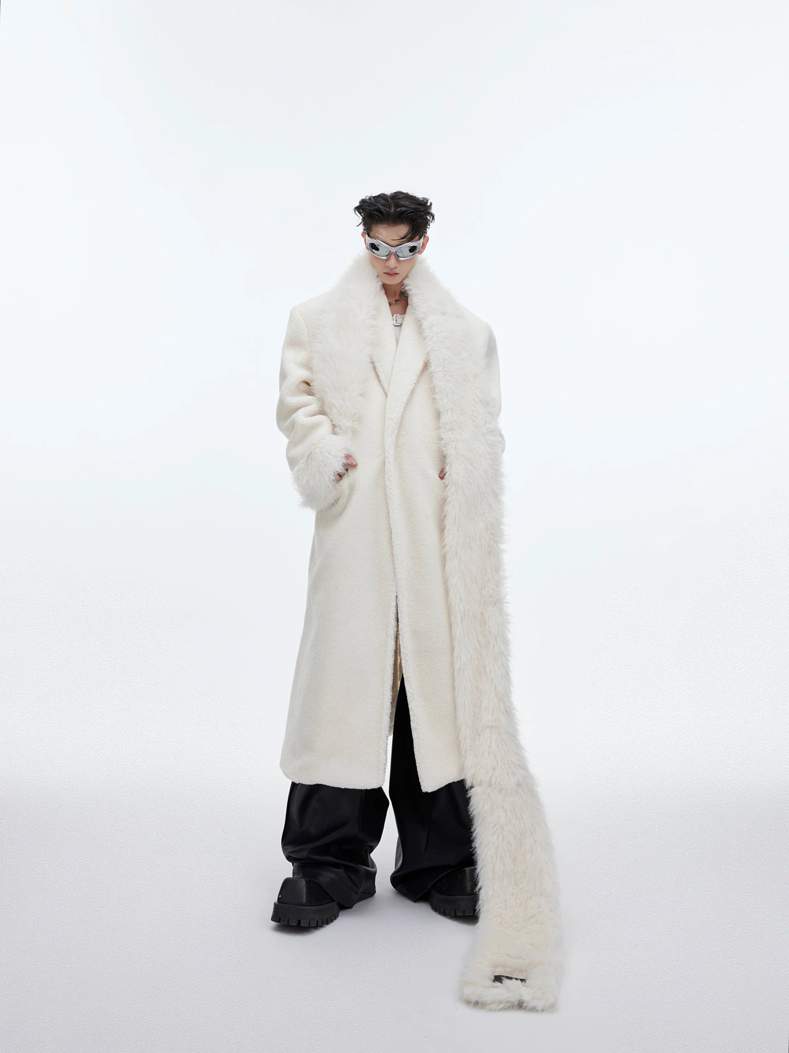 Patchwork Cocoon Overcoat | Longline Cotton-Wool Coat - main image 2