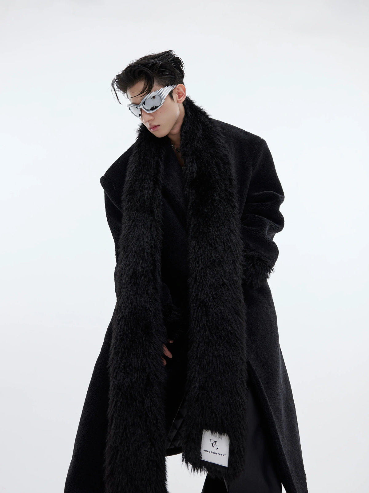 Patchwork Cocoon Overcoat | Longline Cotton-Wool Coat - main image 5