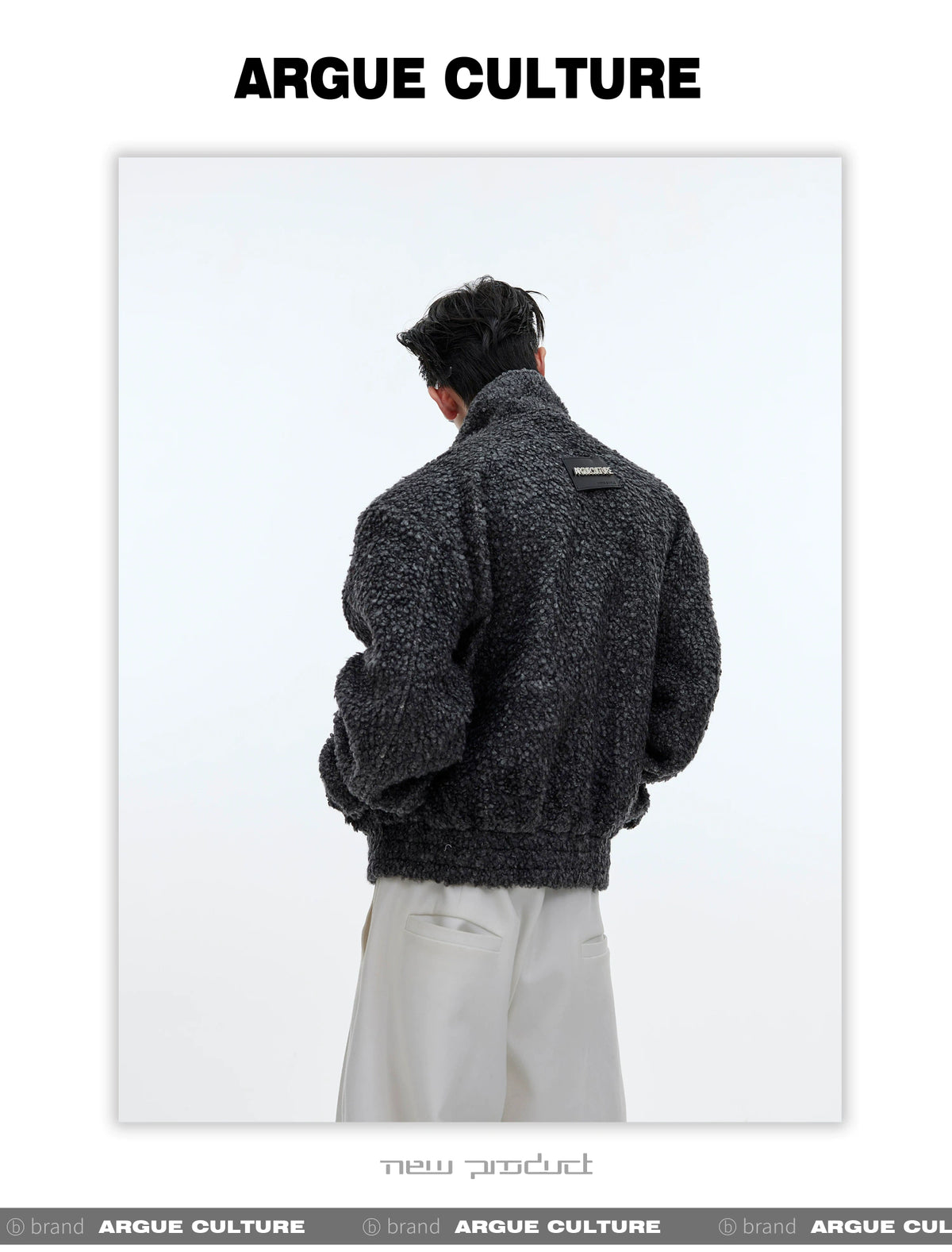 Textured Wool-Blend Cropped Jacket | Relaxed Fit - description image 3