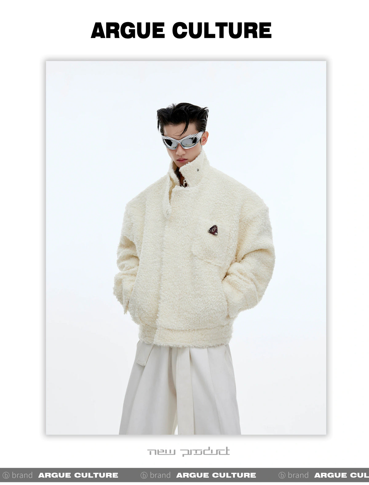 Textured Wool-Blend Cropped Jacket | Relaxed Fit - description image 10