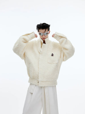 Textured Wool-Blend Cropped Jacket | Relaxed Fit - main image 2
