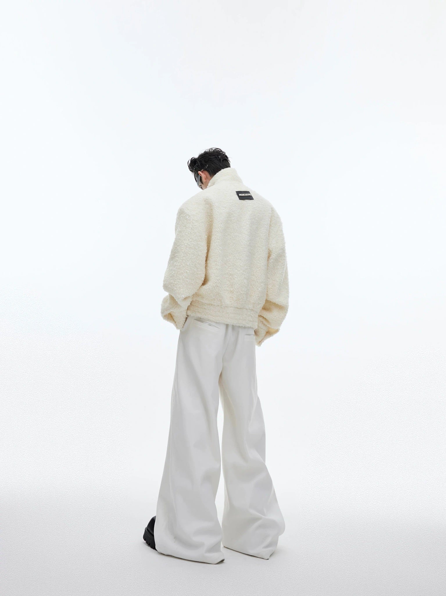 Textured Wool-Blend Cropped Jacket | Relaxed Fit - main image 5